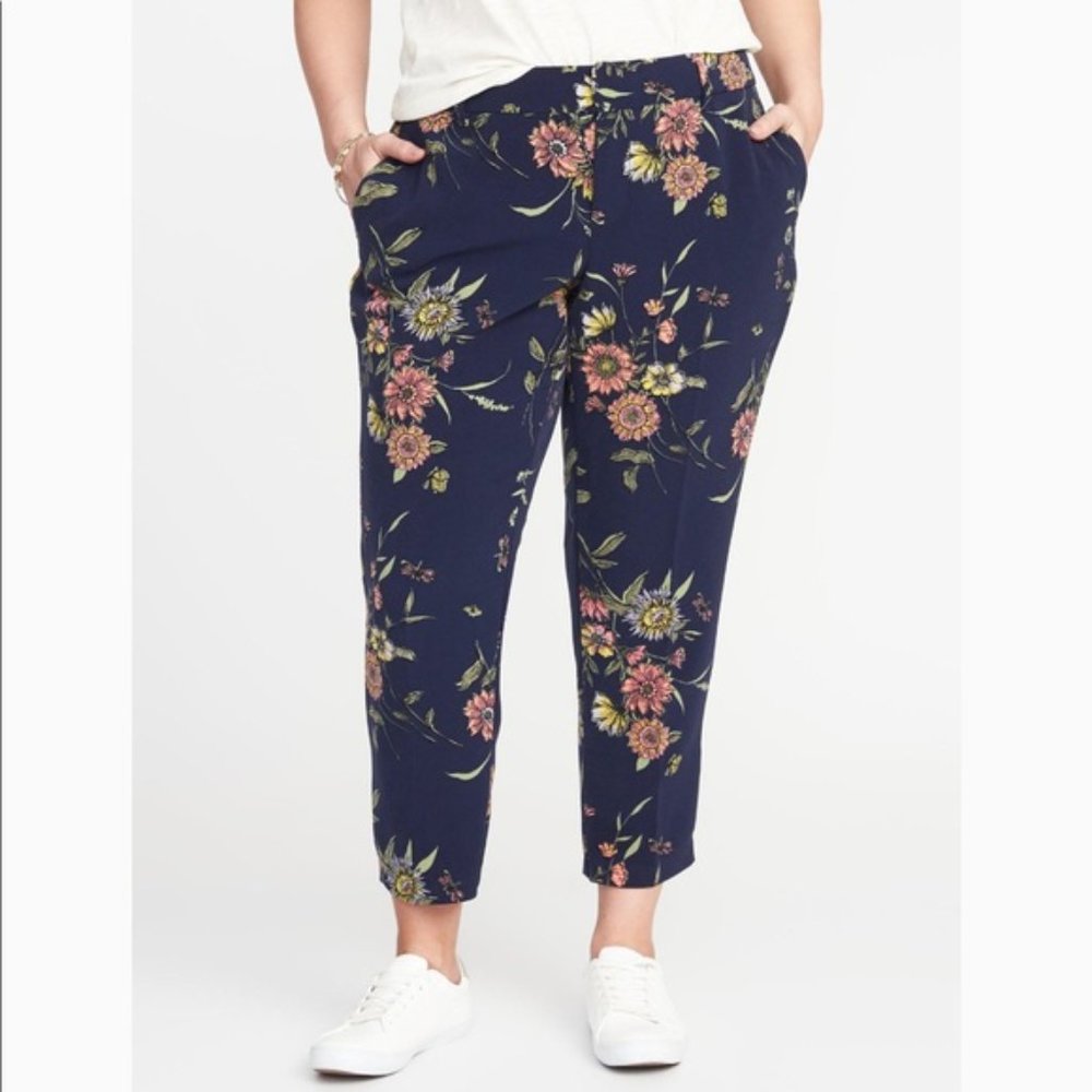 Old Navy Harper Mid Rise Floral Pants, 18